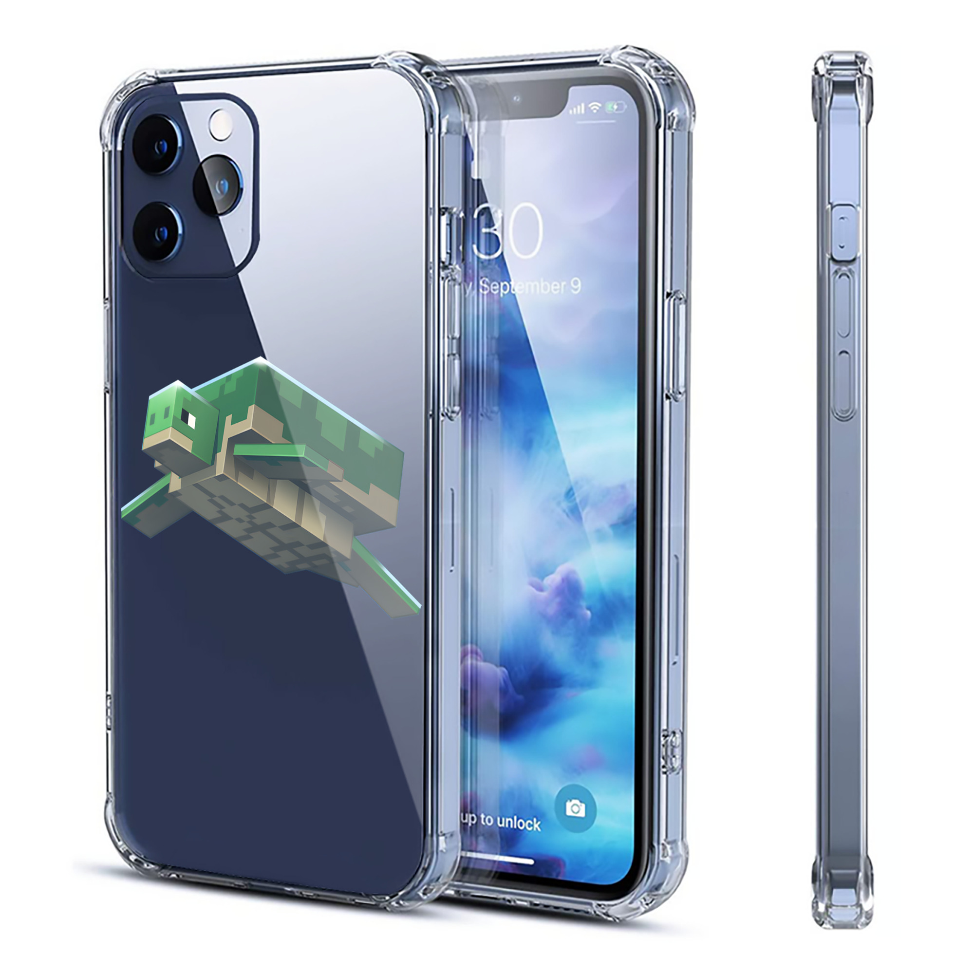 （画像用） マインクラフト ブロックの世界 Minecraft MC Block world 【iPhone 12シリーズ対応】透明スマホケース（クリアソフトケース）